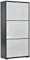 HOMCOM Meuble à Chaussures 3 Portes abattantes 3 Compartiments MDF Noir Blanc laqué