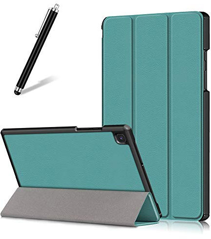 Artfeel Coque pour Samsung Galaxy Tab A7 2020 10.4 T500/T505/T507,Étui Cuir à Rabat Mince Léger avec Support Pliable,Réglable Multi-Angle Béquille Folio Flip Tablette Housse,Vert Foncé