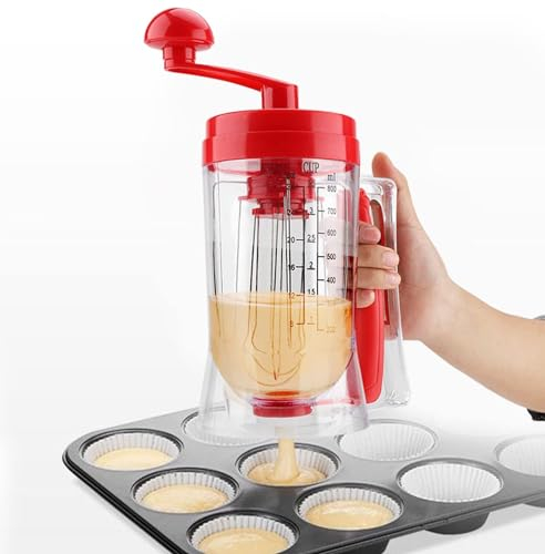 HERCHR Préparateur de pâte à crêpes et pancakes, Distributeur de Pâte à Crêpes, Distributeur de Pâte à Gâteau Distributeur Doseur Pâte à Crêpe Flacon Doseur pour Pâte Distributeur Pate a Crepe