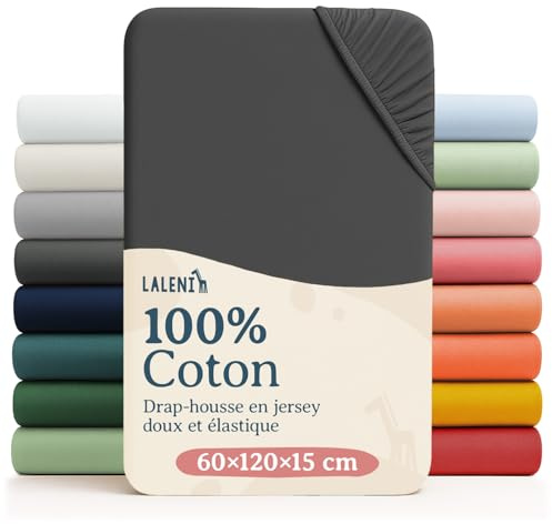 Laleni Jersey Spannbettlaken, für Baby Beistellbett & Stubenwagen, 100% Baumwolle, Oeko-TEX Zertifiziert, 2er Set, Anthrazit