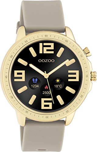Oozoo - Smartwatch Unisex inkl. Silikonband 45mm | Blutdruck- und Blutsauerstoffmonitor | Fitnesstracker mit Herzfrequenzmesser | Wählbare Zifferblätter | Schlaftracker