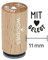 Mini-Woodie-Stempel Durchmesser 1,1 cm „Mit Liebe gelegt“