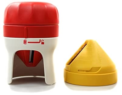 TUPPERWARE Spiralino rouge blanc + insert coupe-légumes jaune
