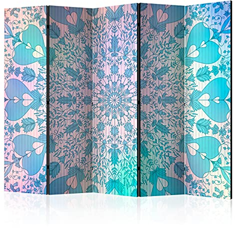 murando - Paravent Raumteiler Innen Mandala 225x172 cm 5-teilig Einseitig Raumtrenner Trennwand Holz Room Divider Sichtschutz Spanische Wand Raum Abtrennung Orient Boho Abstrakt Zen f-A-0667-z-c