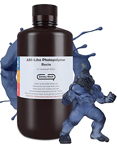 ELEGOO ABS-Like Resin Rauchiges Schwarz 1000g, 405nm Photopolymerharz 3D Drucker UV Resin für LCD/DLP 3D Drucker