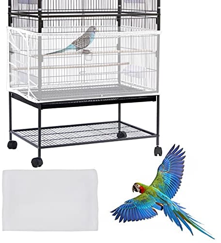 Mngren Extra groß Vogelkäfig Abdeckung, Universal Vogelkäfig Samenfänger, Einstellbar Papageien Kordelzug Vogelfutter Kleintiere Netz, Abdeckung Rock Bewachen für Runde Quadratische Käfige