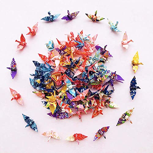 Lot de 100 mini grues en papier washi origami préfabriquées de 4 cm pour décoration de fête de mariage et fournitures de thé
