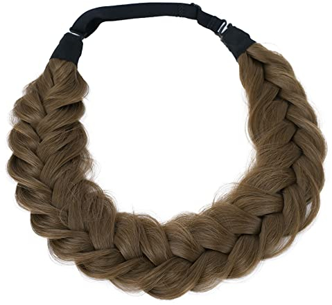 CAISHA Zopf Haarteil Haarband Stirnband Haarschmuck Geflochten Hellbraun HZ203