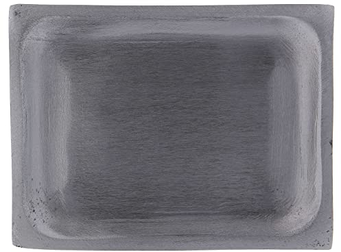 Holyart Piatto portacandele Rettangolare Alluminio Argento Opaco 10x7 cm