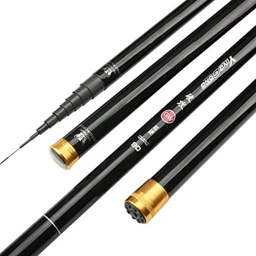NAIYAN Angelruten Teleskoprute Stipprute High Carbon 8m 9m 10m 11m 12m 13m Power Hand Pole Angelrute Ultra Hard Super Light Teleskopstange Stick (Length : 12m and Tips)