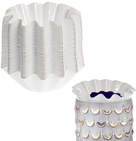 DBOO Wax Melt Warmer Liners Reusable Cupcake Liners Wax Reusable Wax Liner Candle Popper Liner Leakproof Wax Tray for Scented Wax Electric Wax Warmers, Plug in Warmers (White, 25)