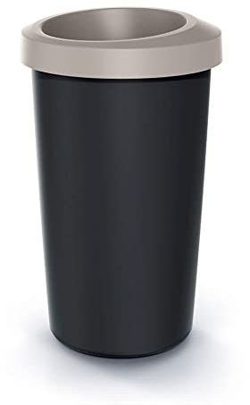 KEDEN 25L recycling bin in plastic with practical open lid brown.