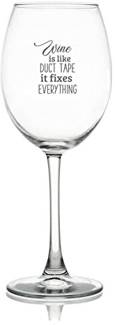 Wine is Like Duct Tape It Fixes Everything Red Wine Glass Engraved Wine Glasses Suitable for Outdoor Picnics, Weddings, Travel, Parties, 17 OZ