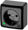 asvendo Serie eléctrica, interruptor de luz, interruptor de conmutación, pulsador, enchufe de 1 enchufe, 2 enchufes, negro (1 enchufe)