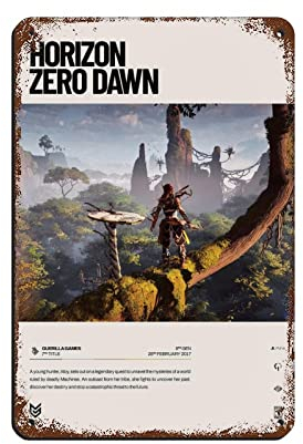 FABIVA Horizon Zero Dawn (2017) Videospiel-Poster, Blechschild, Vintage-Metall, Pub, Club, Café, Bar, Zuhause, Wandkunst, Dekoration, Poster, Retro, 20 x 30 cm