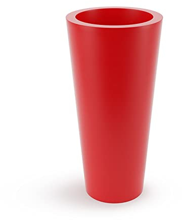 FORVEGA Venus Pot de Fleurs d'Intérieur en Plastique – Plantes d'Intérieur – Grands Pots de Fleurs d'Intérieur et d'Extérieur – Grand Pot de Fleurs d'intérieur sans étagère - Rouge 70x35