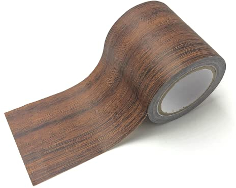 LOREC Brun Grainbois Réaliste Ruban Adhésif de Réparation Etanche Autocollant Ruban de Réparation de Grain en Bois pour Meubles, Porte, Sol, Table et Chaise Marron Foncé 5,7cm x 4,57m