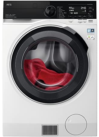 AEG LWR9816O5X Lavasecadora de Carga Frontal, Lava 10 Kg Seca 6 Kg, Libre Instalación, 1600 rpm, Conectividad WiFi, Motor Inverter, Programa NonStop, Panel LCD, Acero, Clase A+C, Fabricado en UE