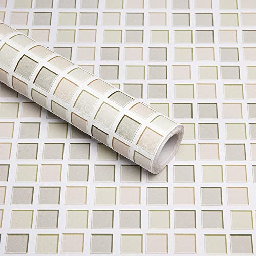 Hode Self Adhesive Wallpaper Mosaic 60X500cm, Vinyl Wrap Self Adhesive Stick on Wall Tiles, Sticky Back Plastic for Kitchen Bathroom Waterproof