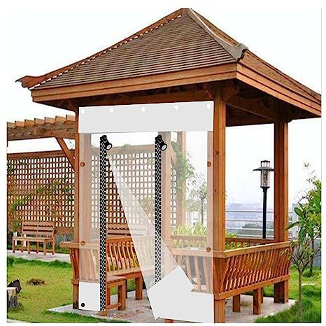 ALFAAL Transparente Plane UV-Schutz Mit Reißverschluss Terrassenplane Abdeckplane Transparent Mit Ösen für Veranda Pergola Carport Wasserdichter Vorhang (Color : Clear White, Size : 7x3m)
