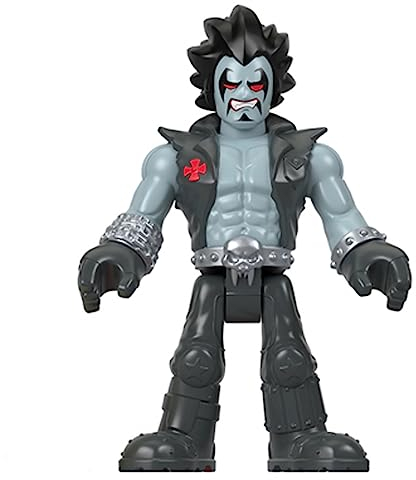 Ersatzteil für Fisher-Price Imaginext Spielset – GKJ24 ~ Super-Friends Lobo Figur und Motorrad ~ Ersatz bewegliche Lobo-Figur