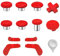 Pouce de Remplacement pour la Manette Xbox One Elite Series 2, kit d'accessoires Joystick magn¨¦Tique m¨¦Tallique Compatible avec la Manette sans Fil Xbox Elite Series 2 Core (Rouge)