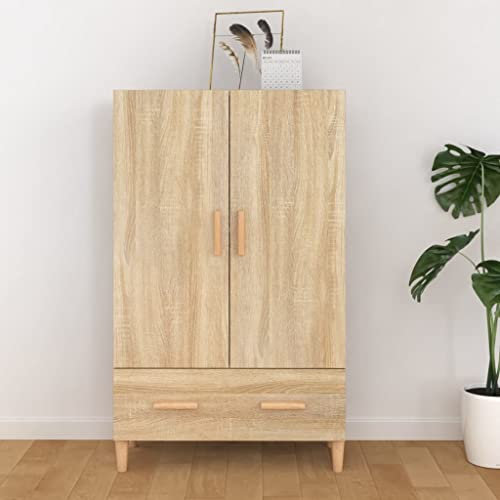 AUVYI Highboard Sonoma-Eiche 70x31x115 cm Holzwerkstoff Lowboard Wohnzimmer TV Board Badezimmerschrank Küchenschrank Aktenschrank Bücherregal Schuhregal Schmal Wäscheschrank