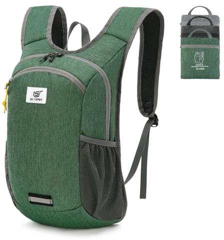 SKYSPER Faltbarer Rucksack 10L Klein Ultraleicht Tagesrucksäcke Wanderrucksack Reisenrucksack Trekkingrucksack Daypack für Wandern Reisen