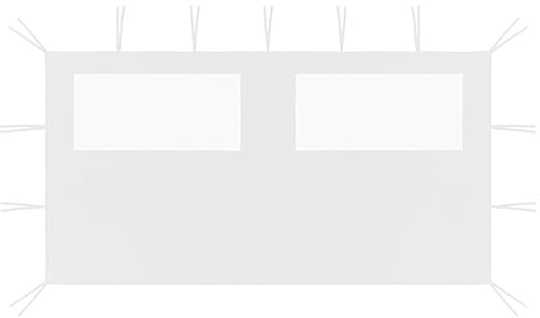 BaraSh Pavillon-Seitenwand mit Fenstern 4x2 m Weiß Windschutz und Sichtschutz für Partyzelt,Outdoor Sofortige Seitenteile für den Gartenpavillon