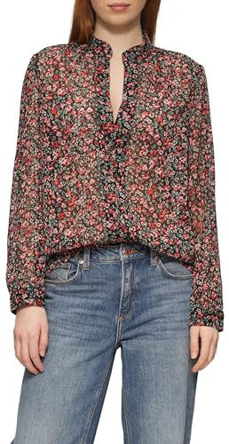 QS Leicht transparente Chiffonbluse mit All-Over-Print