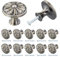 Jinlaili 10PCS Vintage Cabinet Knobs, 35MM Vintage Shabby Chic Round Drawer Knobs, Kitchen Cabinet Cupboard Drawer Door Knobs Pull Handles for Chest of Drawers Kitchen Cabinet Cupboards (B-Bronze)