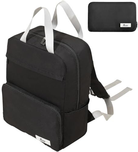 Xcase Leichtrucksack: Faltbarer Rucksack, Ultraleicht, 20 Liter, schwarz, 247g (Mini Rucksack, Leichter faltbar, Laptop Tasche)