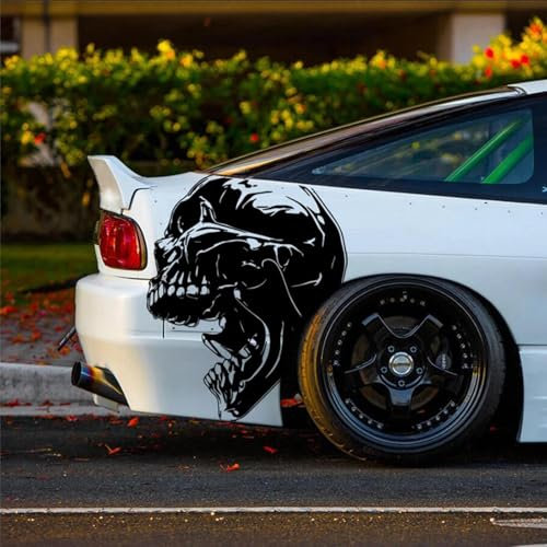 ZWRKB Demon Skull Sportwagen Aufkleber für Auto Bett, Vinyl Aufkleber für Zeichnungen von Auto, LKW und Heckklappe