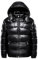 FM2018XSL Herren Pufferjacke Mit Kapuze Leicht Warme Kurze Winterjacke Winddicht Steppjacke Metall Glänzende Daunenjacke (DE/NL/SE/PL, Alphanumerisch, XS, Regular, Regular, Schwarz)