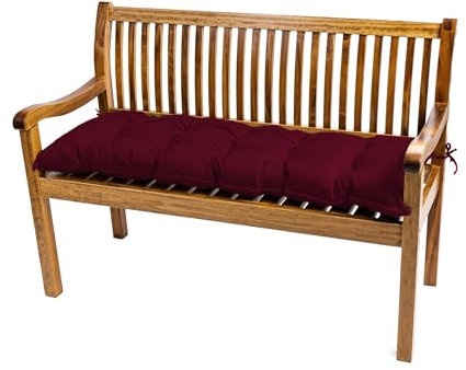 TexDeko® Garden Gartenbank-Auflage 190 x 50 x 8cm wasserabweisend UV - beständig mit Oeko-TEX Zertifikat gesteppt Bankpolster Bankkissen Polsterauflage Sitzpolster Bankauflage Sitzkissen (Bordeaux)