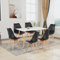 H.J WeDoo Esszimmergruppe Esstisch mit 6 Stühlen Essgrupp, Rechteckig Küchentisch und 6er Set Esszimmerstühle Sitzgruppe für Wohnzimmer Küche Büro(120x80cm Tisch+6 Schwarz Stühle)