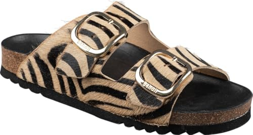 Scholl Damen Noelle Sandale, Zebra Beige Black, 35 EU