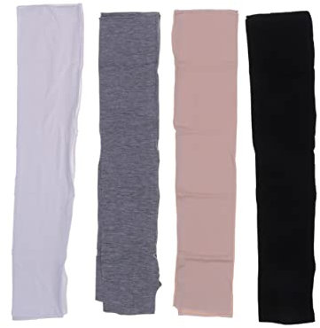 VALICLUD 4pair Uv Half-finger Sunscreen Gloves for Cycling White Light Grey and for Outdoor Sports