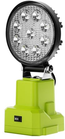 GGiking Kabellose Akku LED Strahler für Ryobi 18V LED Arbeitsleuchte für Ryobi 18V Lithium-Akkus Serie P107 P101 P102 P103 P105 (kein Akku)