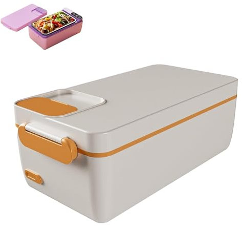 Lunch Box Elettrico riscaldato, scaldavivande Ricaricabile con Borsa Termica, Batteria Integrata da 3200 mAh, Contenitore in Acciaio Inossidabile Rimovibile, Lunch Box autoriscaldante Senza Fili