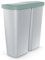 Monzana® Dual Kitchen Rubbish Bin | 50L, 2x 25L Compartments | Push Button Open Lid | Perfect for Rubbish, Recycling, Plastic, Organic Waste, Storing Dog Food | 2 Separate Lids | Grey & Green