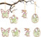 17 Stück Osterdeko zum Aufhängen, Holz Anhänger für Ostern, Frühlingsdeko mit Osterhasen, Ostereiern, Schmetterlingen und Blumen, Perfekte Ostern Deko für Ihr Zuhause