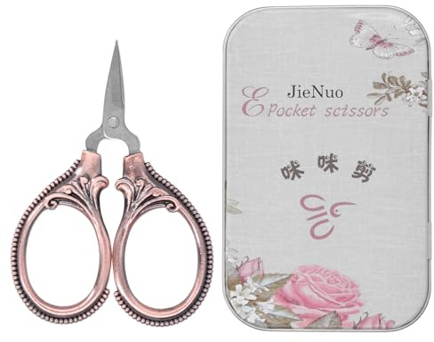 Stickerei Schere, Vintage Storch Form Nähschere Edelstahl Schneiderschere tragbare Gewinde Stickerei Schneiderhandwerk Handwerk (Rose Gold)