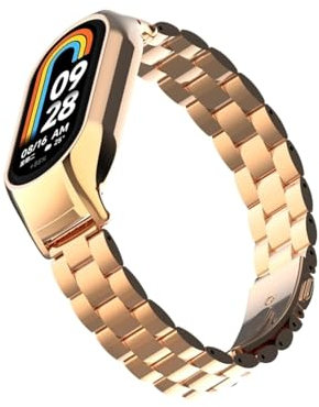 Adatto for cinturino Xiaomi Band 8 Milan Loop Quick Release cinturino in acciaio inossidabile cinturino cinturino in metallo Adatto for cinturino Xiaomi Band 8(Rose Gold-1)
