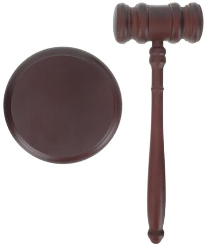 UBOHUZ Hölzerner Richterhammer Holzhammer mit Klangblock, Auktionshammer, Holzschlägel, handgefertigter Holzrichterhammer Für Anwalt, Richter