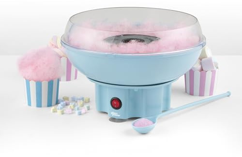 Giles & Posner Candy Floss Maker – Macchina per Zucchero Filato, Stile Retrò da Luna Park, per Bambini, Feste, Casa, Snack Divertenti, Portatile, Include Bastoncini di Zucchero Filato, Blu