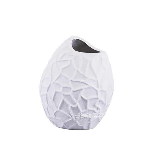 Moderno Artesanías de decoración de jarrón de Metal de Aluminio, hogar, Sala de Estar, Comedor, decoración de jarrón de Mesa Ramo(Blanco,Grande)