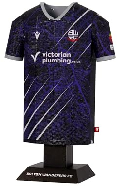Bolton Wanderers FC Away Home Retro Metal Football Shirt - Officially Licensed Miniature Alloy Replica Jersey Collectible Display Gift - Personalise Customisable Name & Number Decals