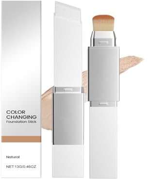 Color Changing Foundation Stick mit Bürste - Cover Cream Korean Make Up,Feuchtigkeitsspendende Farbwechselndes Foundation-Stick für Alle Hauttypen, Primer Makeup & Make Up Hautton Anpassend