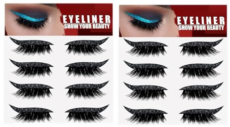 Ciglia Falsa Autoadesiva 4 Paia, Extension Ciglia Autoadesive Nessuna Colla, Ciglia Finte Autoadesive Riutilizzabili Senza Colla O Ciglia Da Eyeliner Ciglia